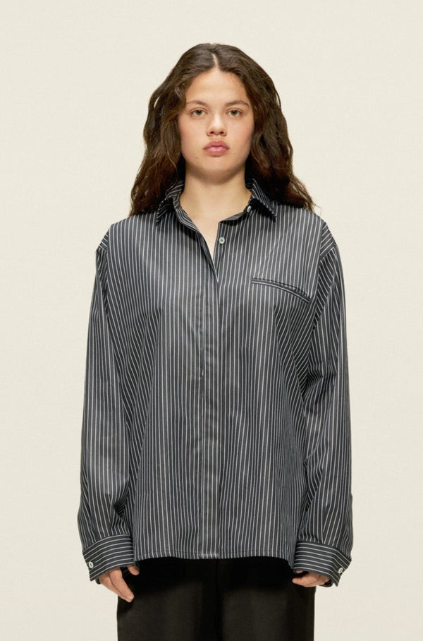 Gia Shirt Black & White Stripes