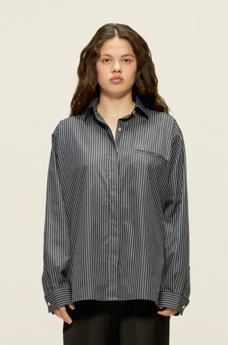 Gia Shirt Black & White Stripes ATTIRE THE STUDIO Gia Shirt Black & White Stripes ATTIRE THE STUDIO