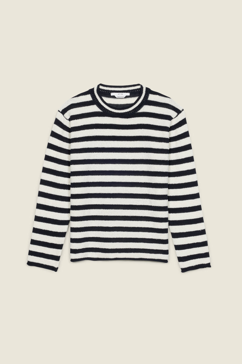 Tatiana Knit Sweater Navy White