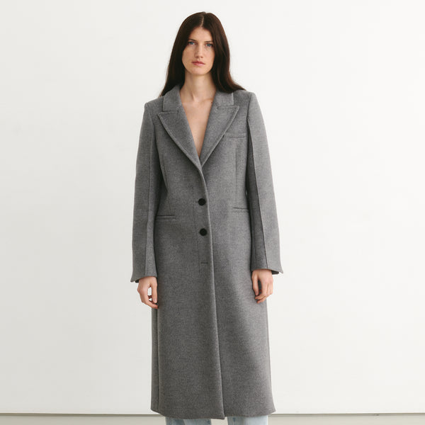 na.e グレー ロングコート　Wool&Cashmere Long Coat Wool&Cashmere Long Coat］ Wool90%、Cashmere10% Brown,Gray 生地が