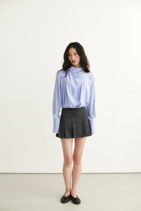 Ivana Pleated Mini Skirt Grey