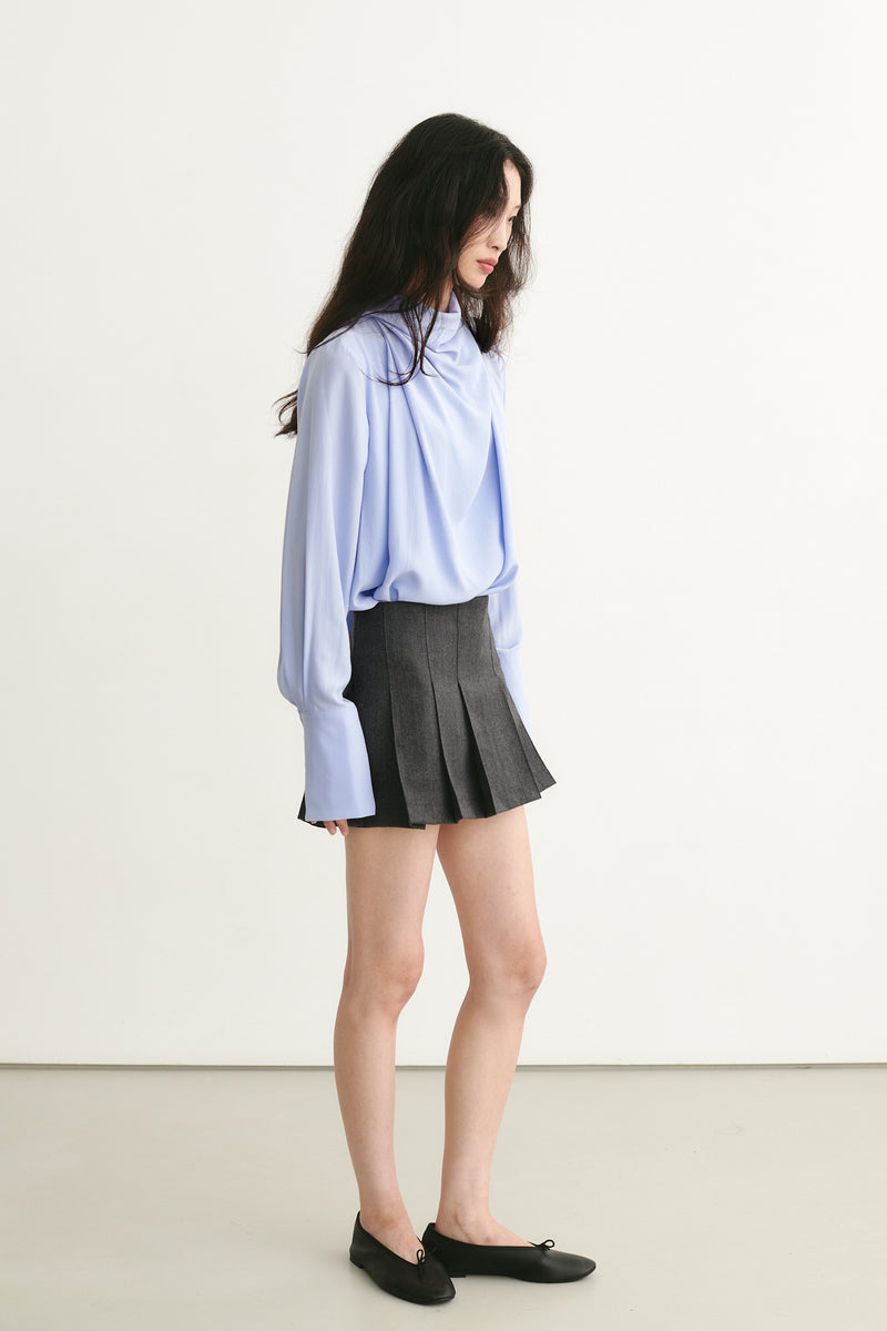 Ivana Pleated Mini Skirt Grey