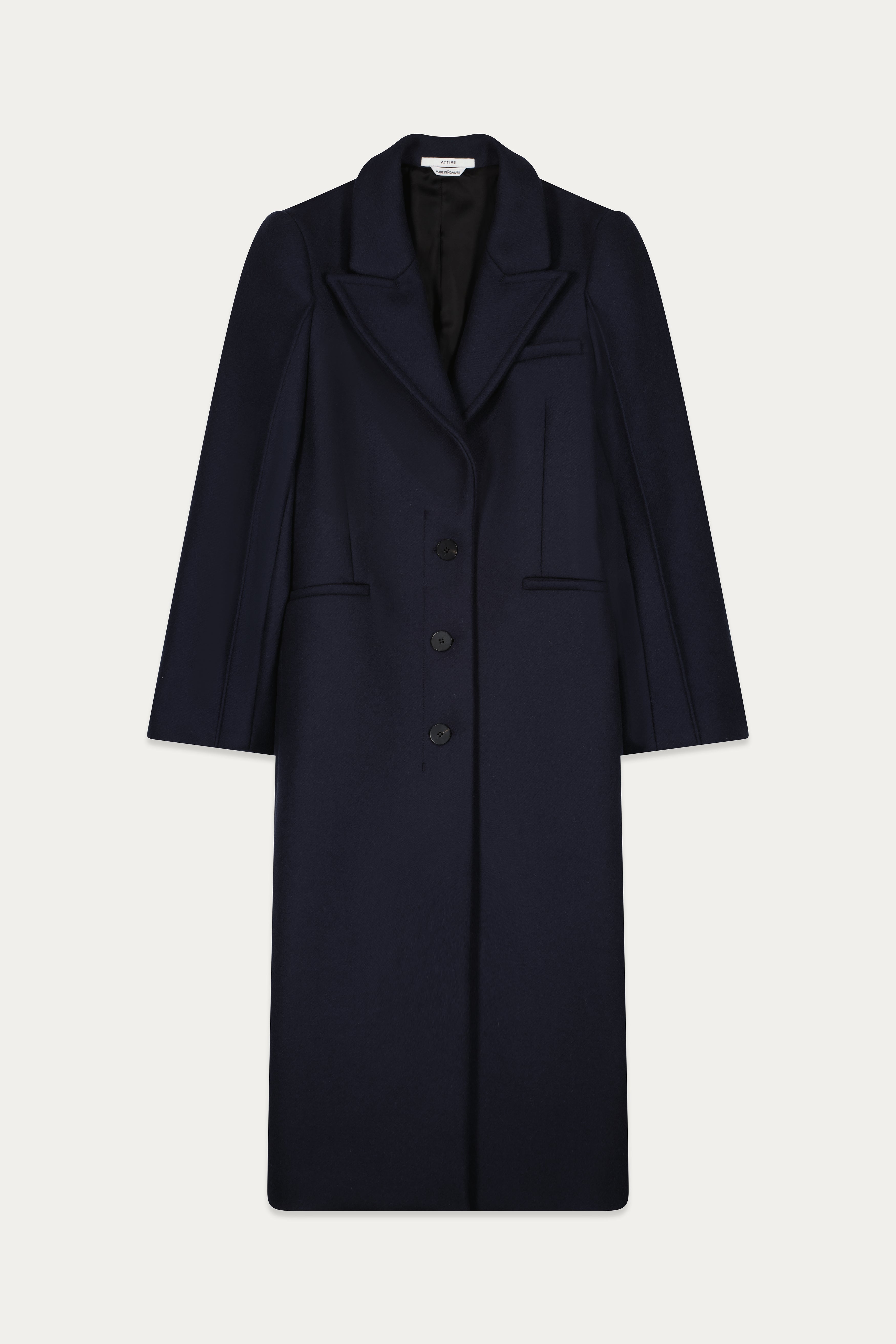 Izmir Long Coat Dark Blue – ATTIRE THE STUDIO