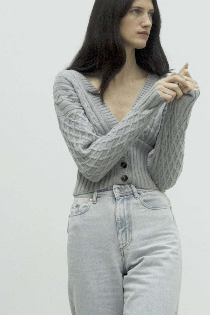 Victoria Cropped Cardigan Grey – ATTIRE THE STUDIO