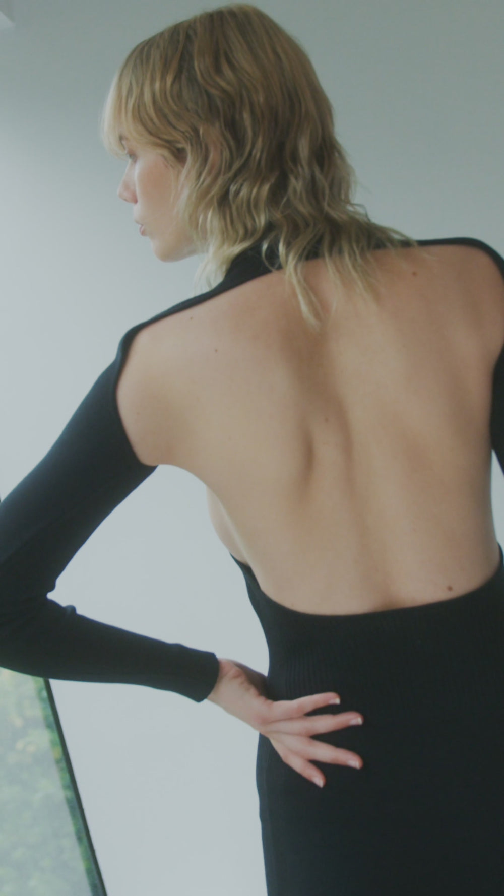 black knit cut out dress Cut Out Knit Dress Black