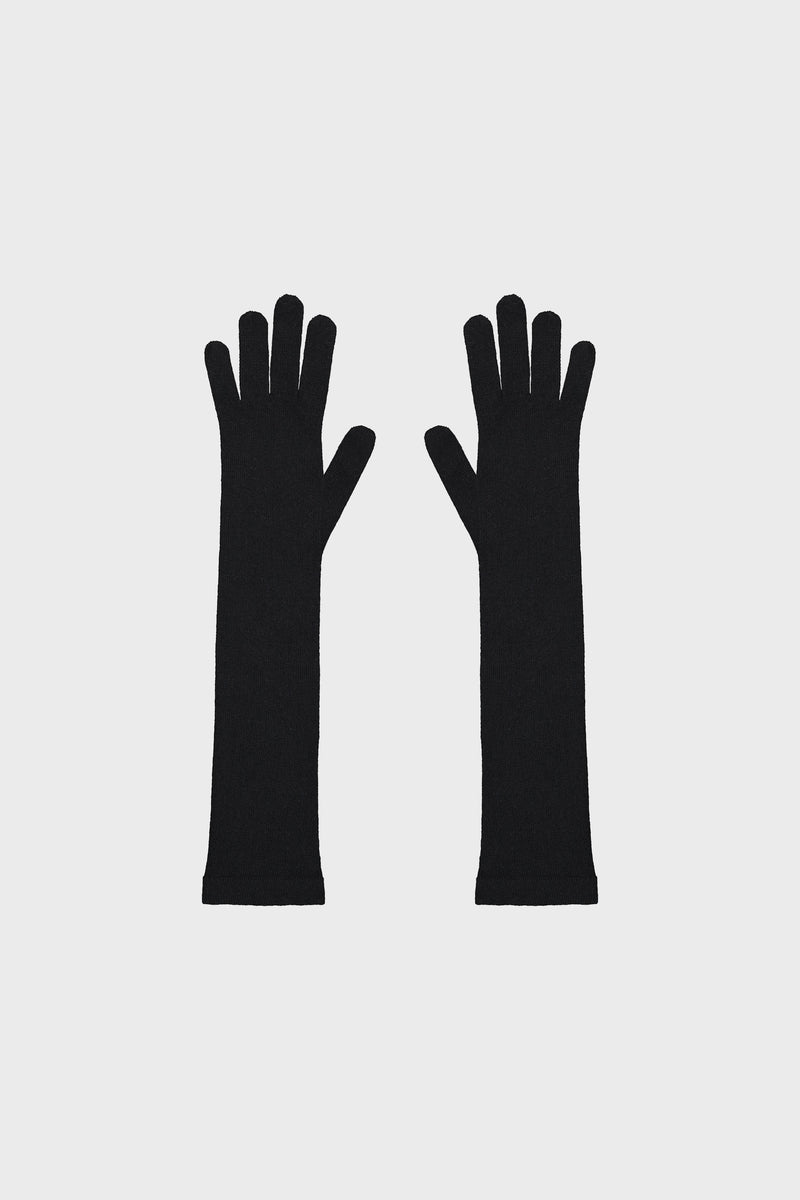 Recycled Cashmere Gloves Black