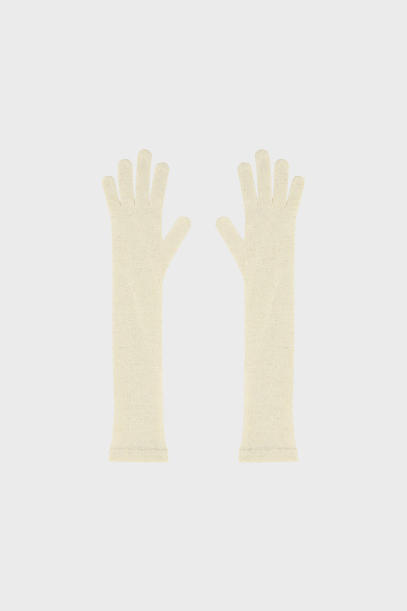 Recycled Cashmere Gloves Ivory