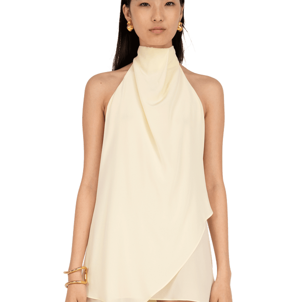 Silk Crepe Dress Yellow ATTIRE THE STUDIO Silk Crepe Dress Yellow ATTIRE THE STUDIO